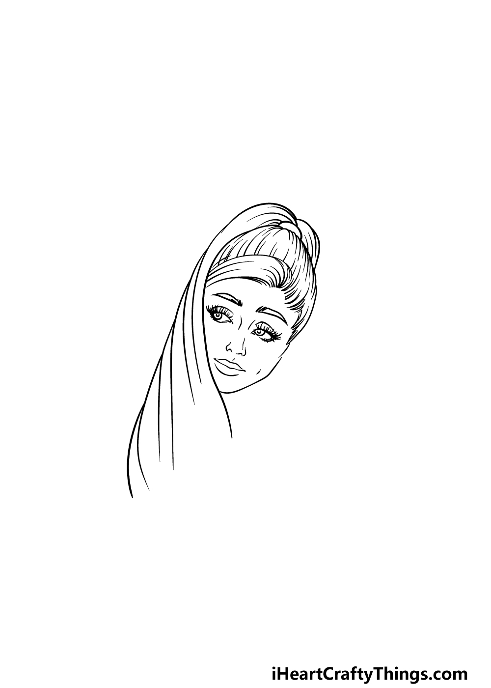 drawing Ariana Grande step 3