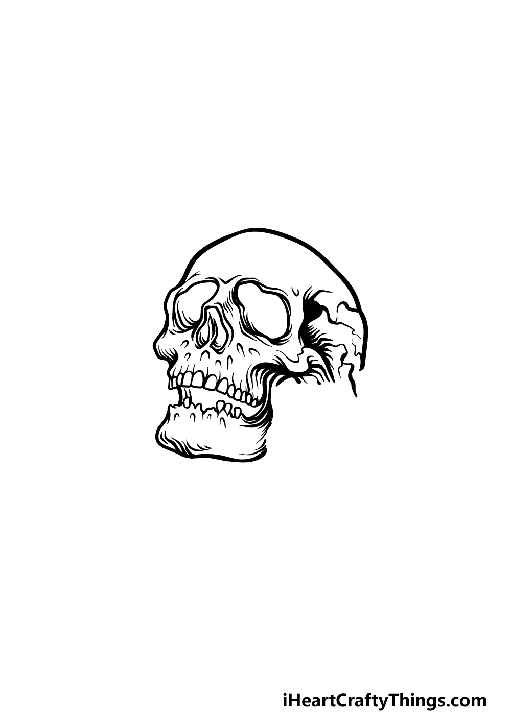 drawing A Rose Skull step 3