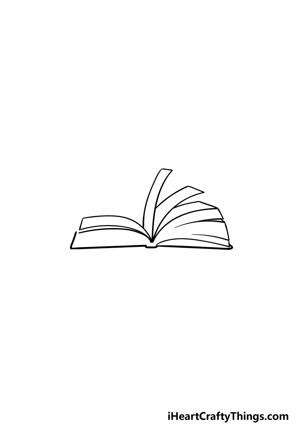drawing an open book step 3