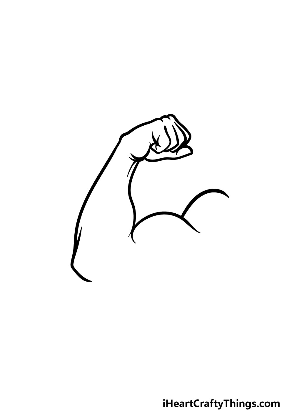 drawing a muscular arm step 3