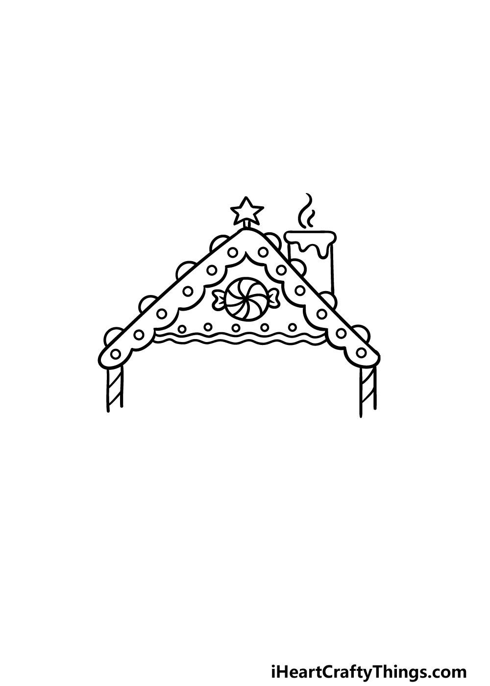 drawing gingerbread house step 3