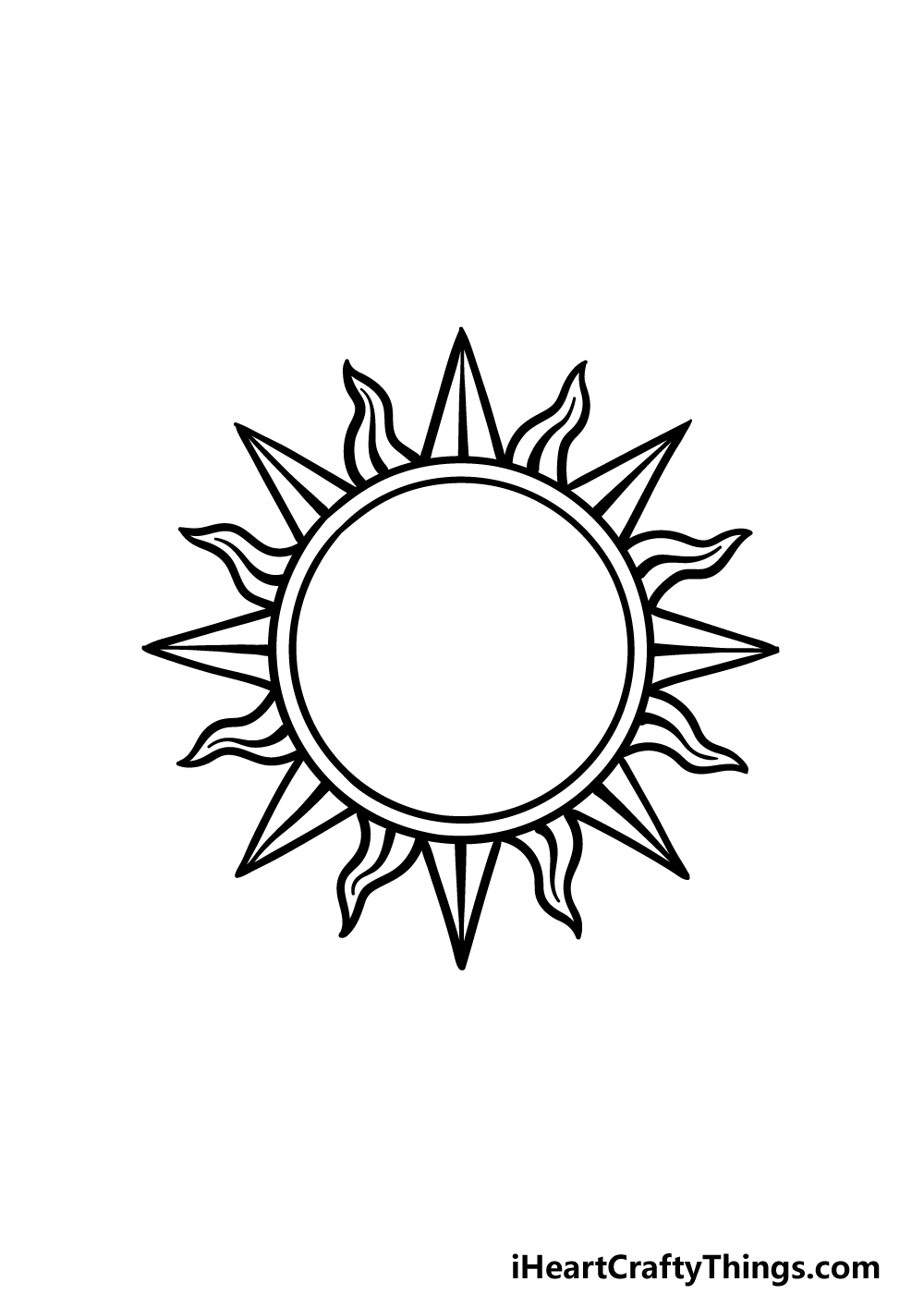 drawing sun and moon step 3