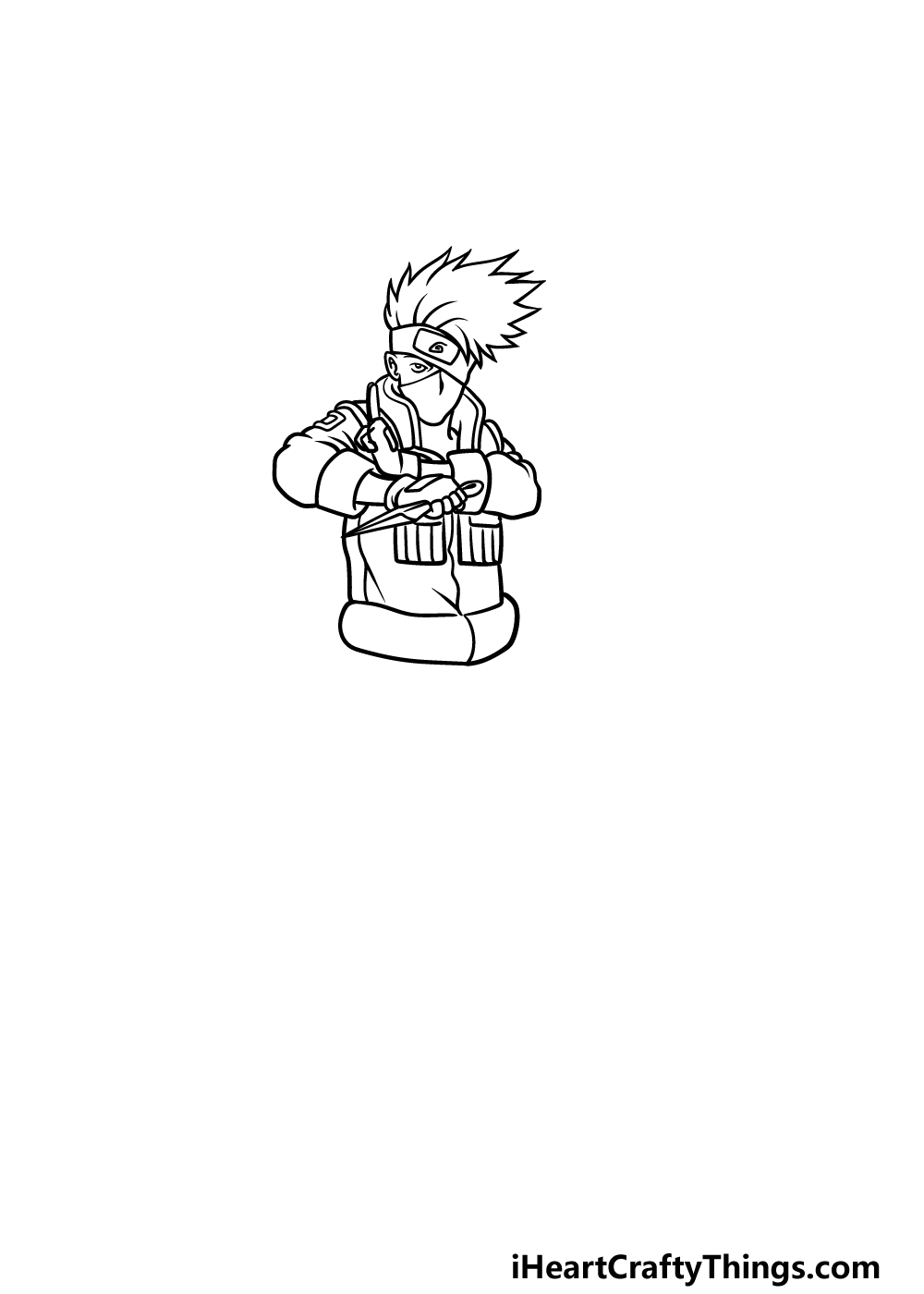 Drawing Kakashi step 3