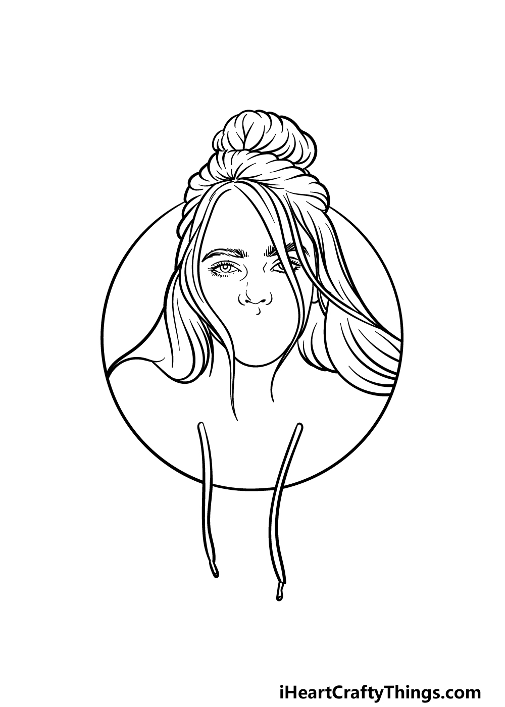 drawing Billie Eilish step 4