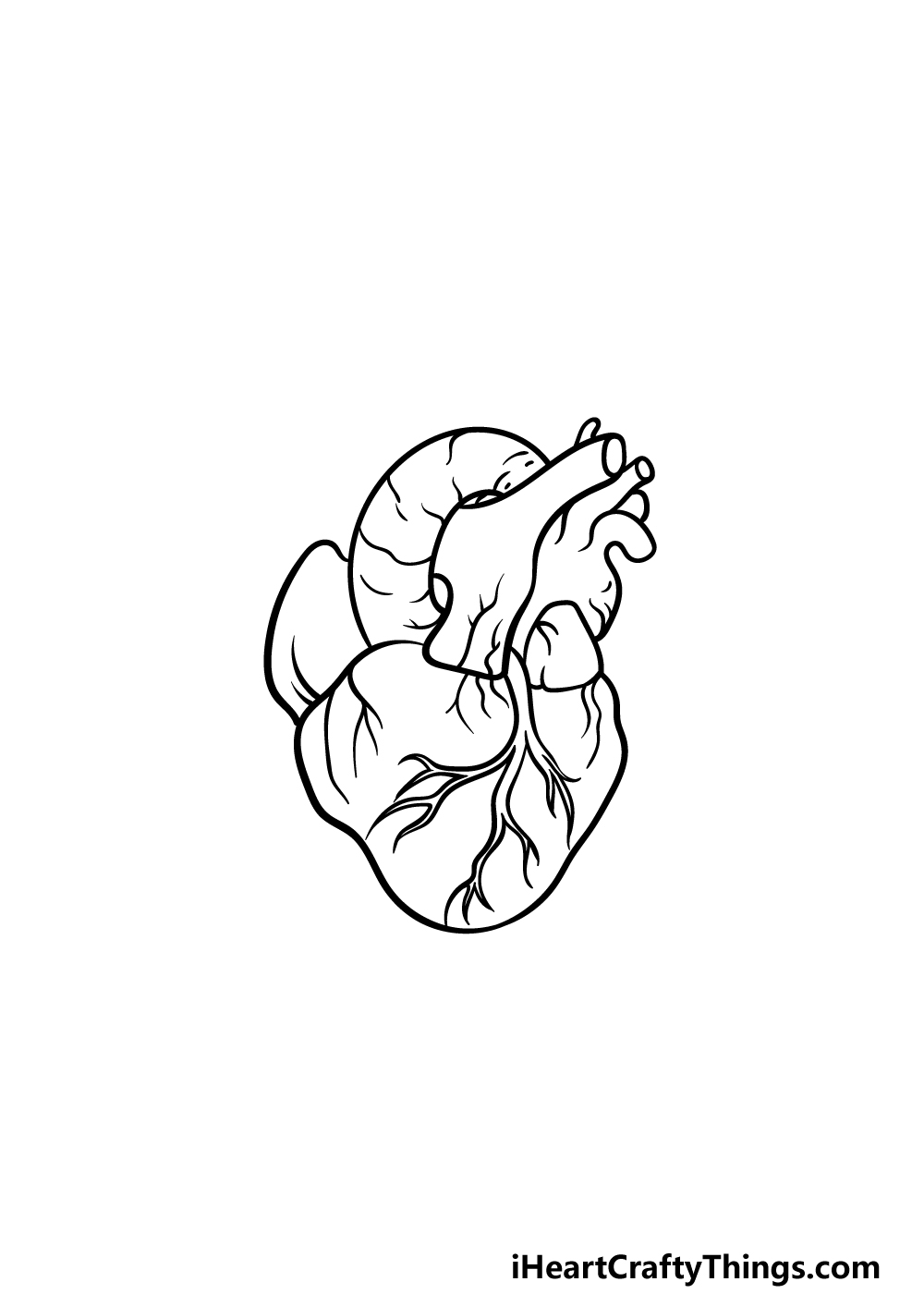 drawing a human heart step 4