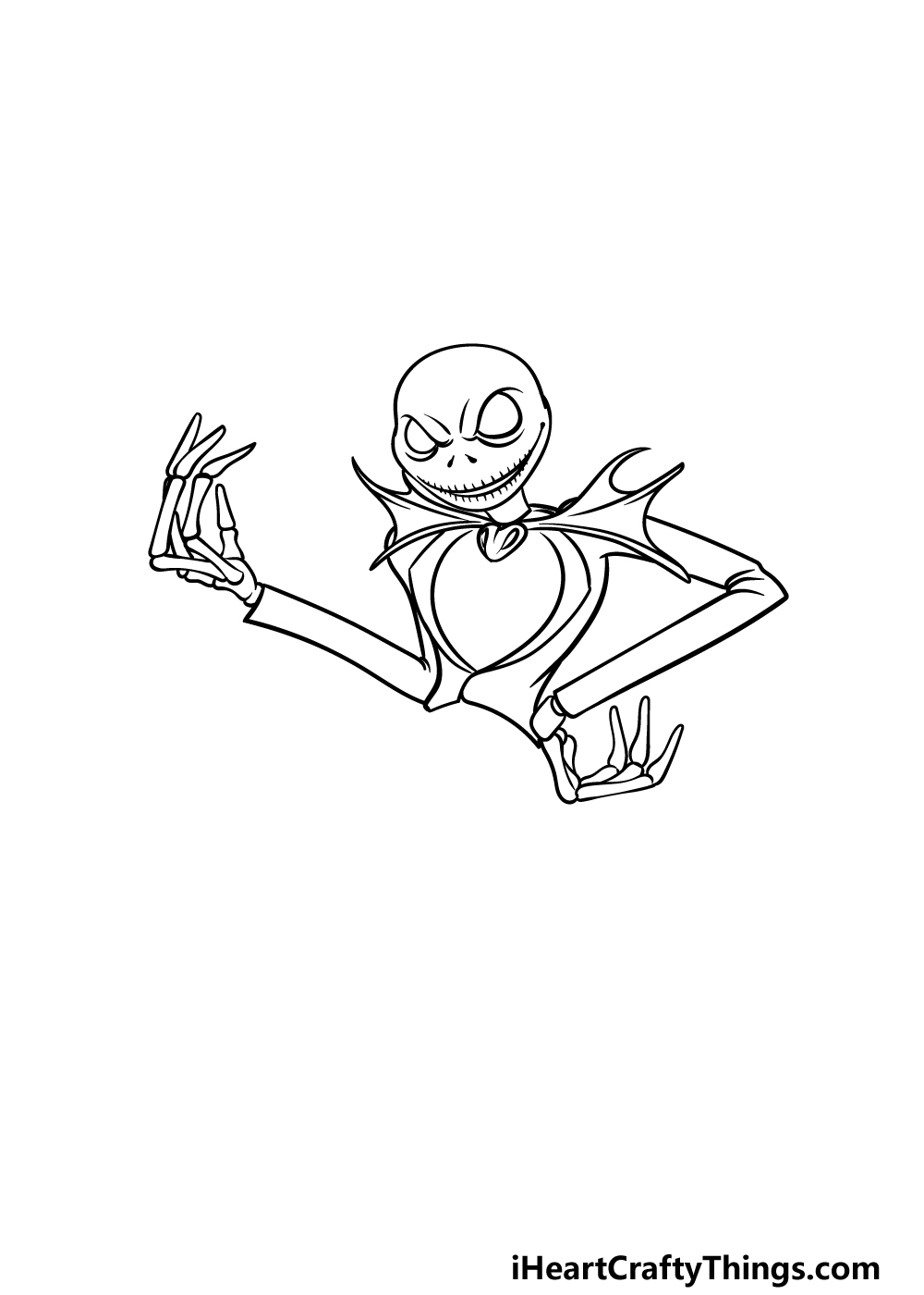 Drawing Jack Skellington step 4