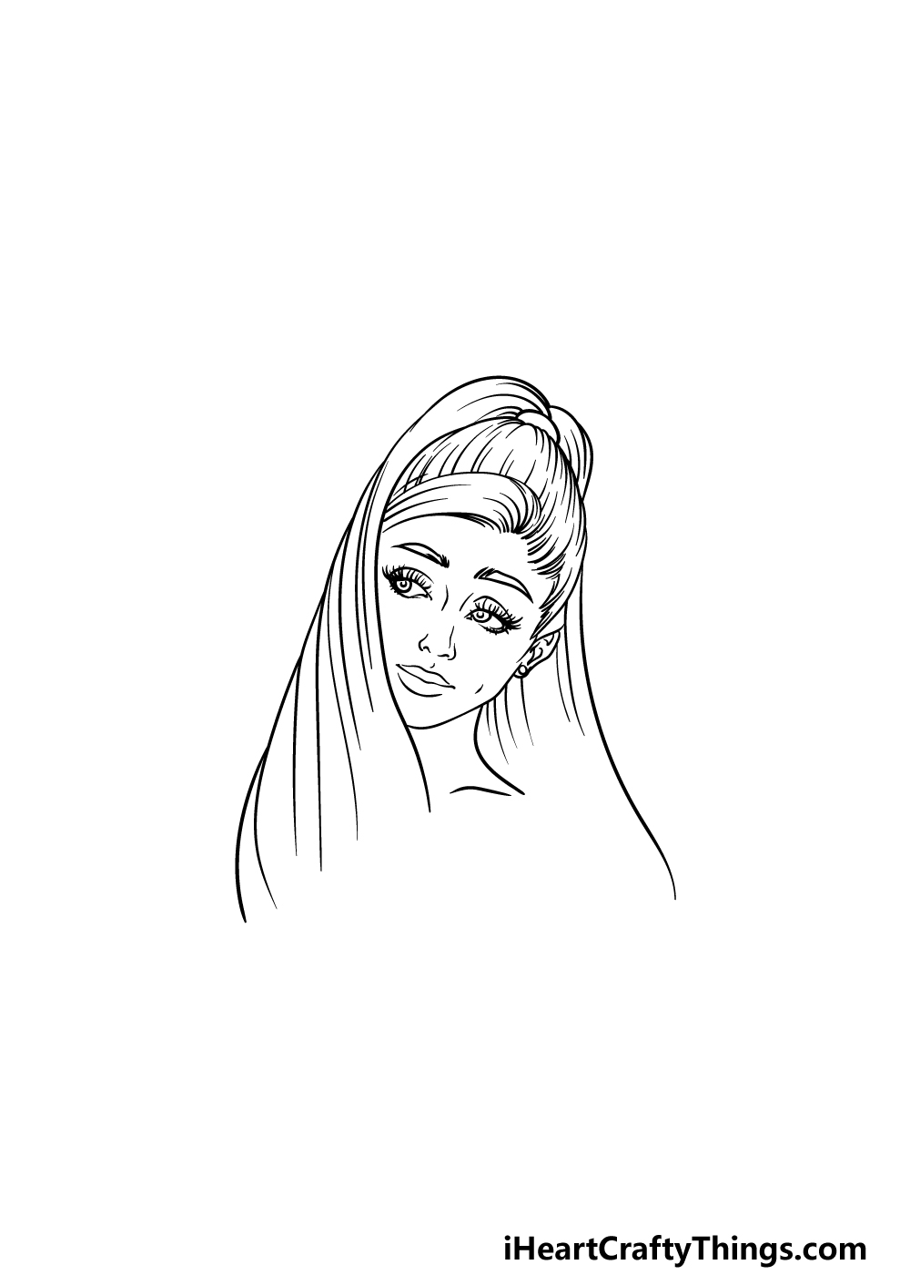 drawing Ariana Grande step 4