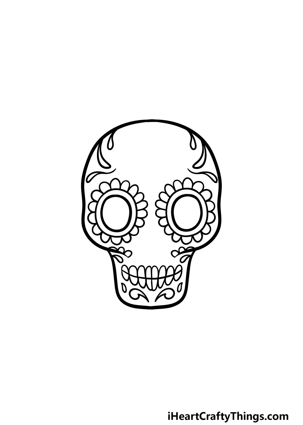 drawing a sugar skull step 4