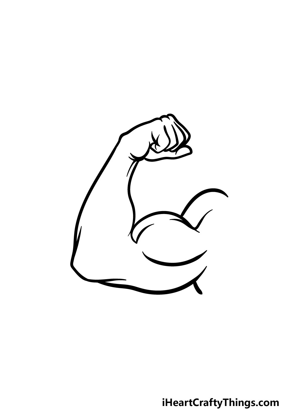 drawing a muscular arm step 4