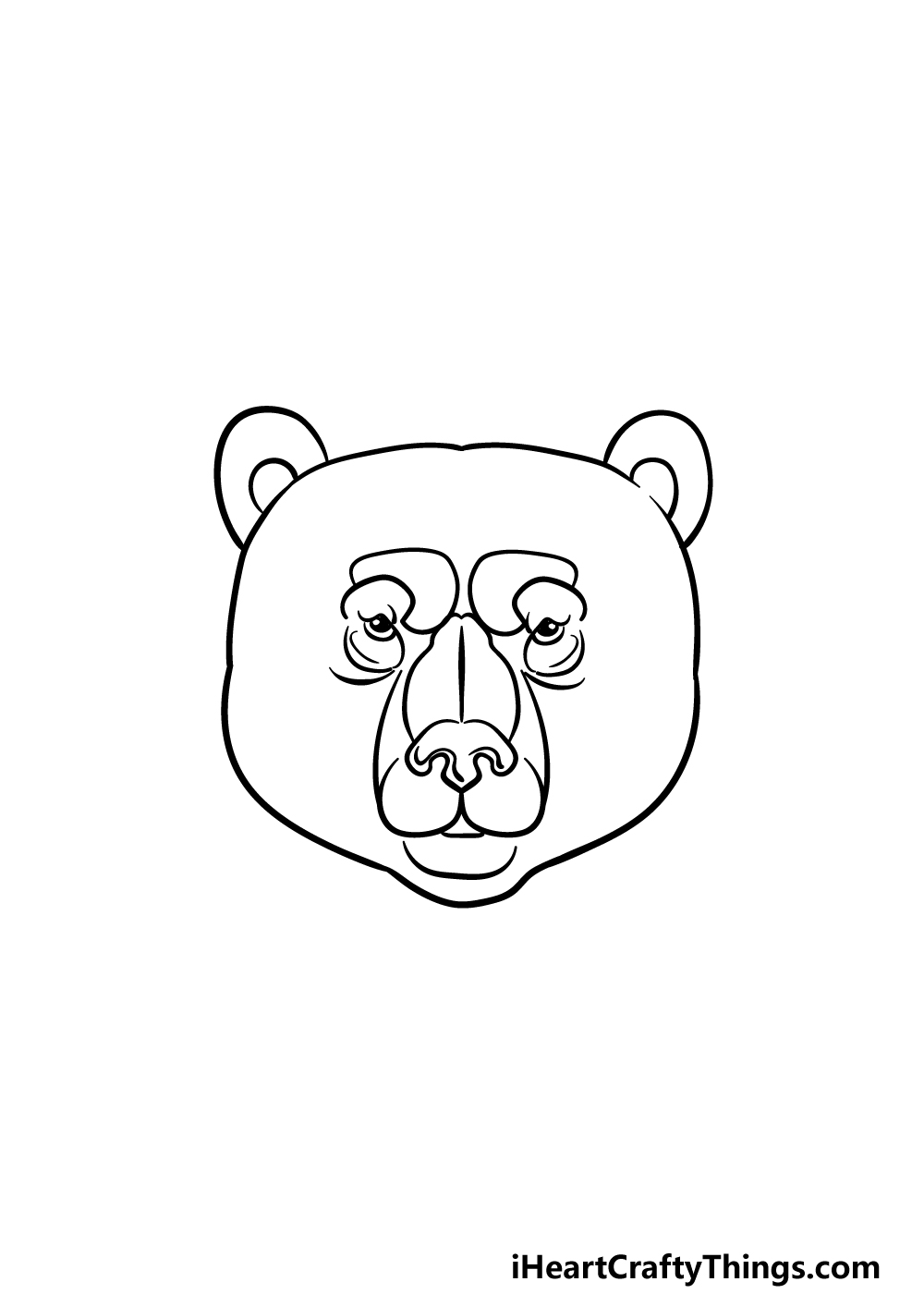 drawing a bear face step 4