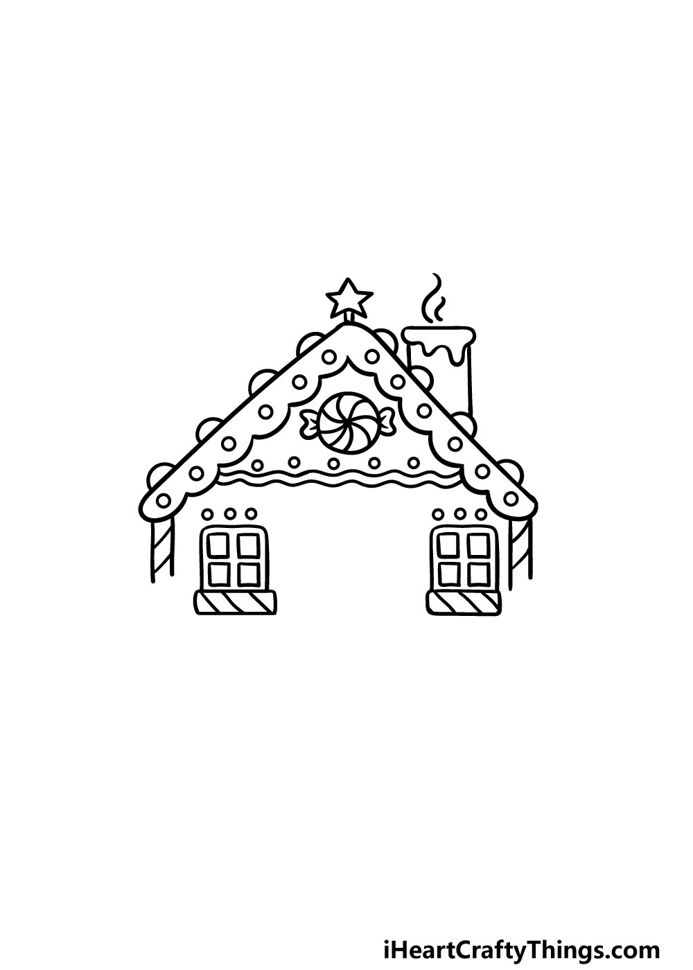 drawing gingerbread house step 4
