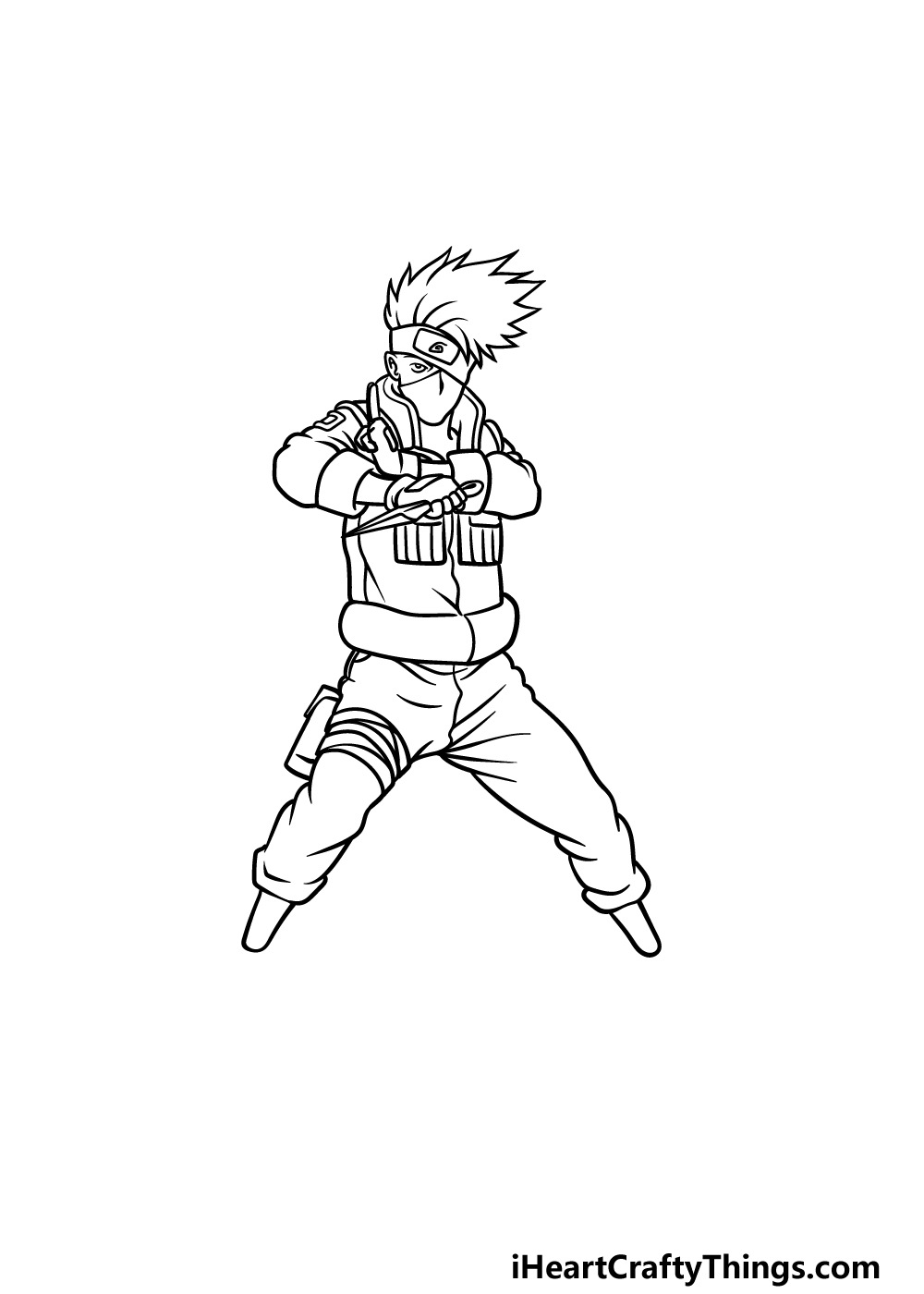 Drawing Kakashi step 4
