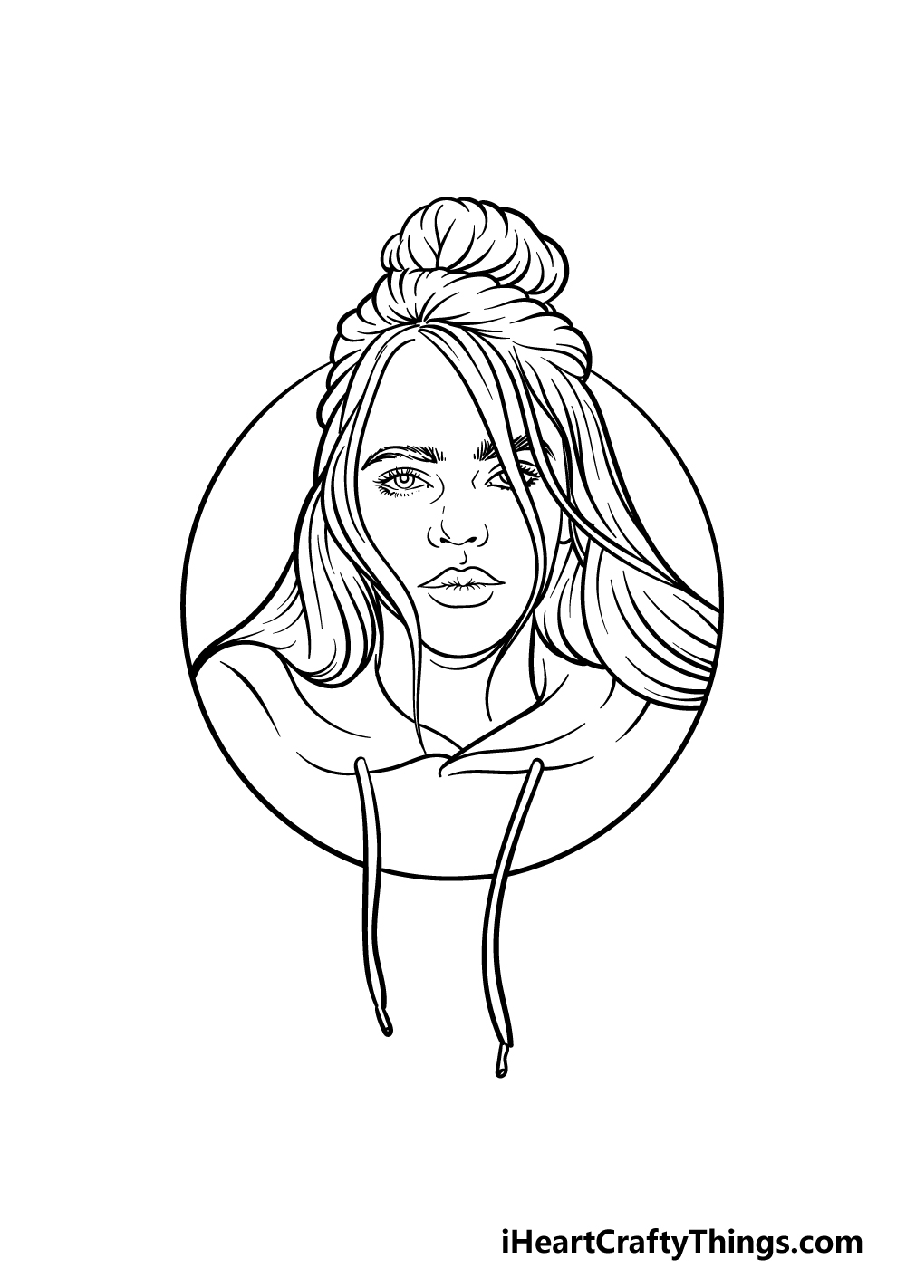 drawing Billie Eilish step 5