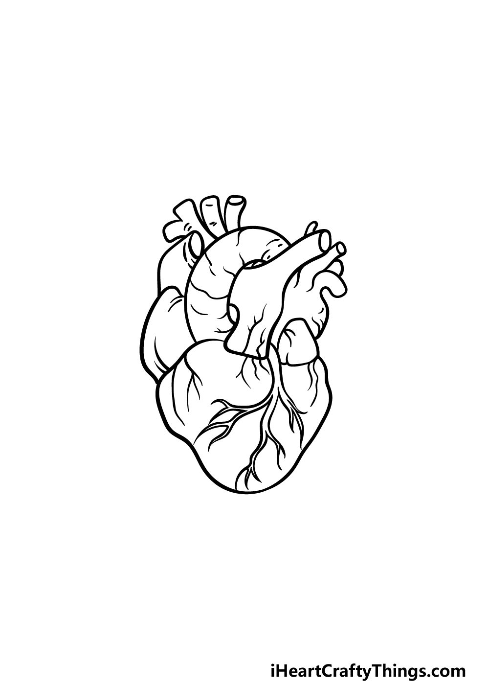 drawing a human heart step 5