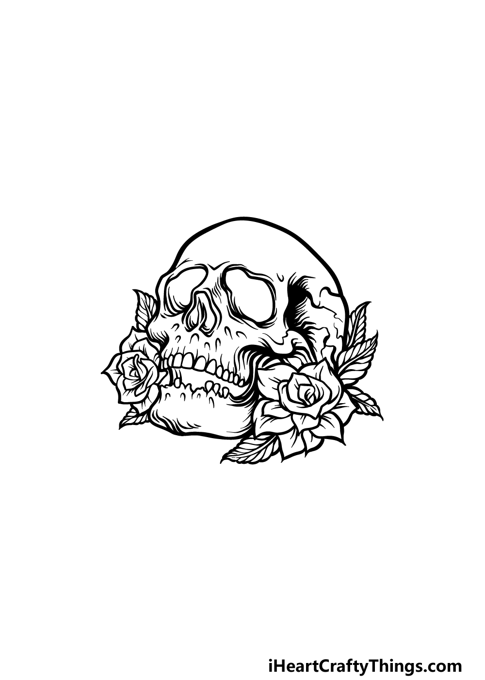 drawing A Rose Skull step 5