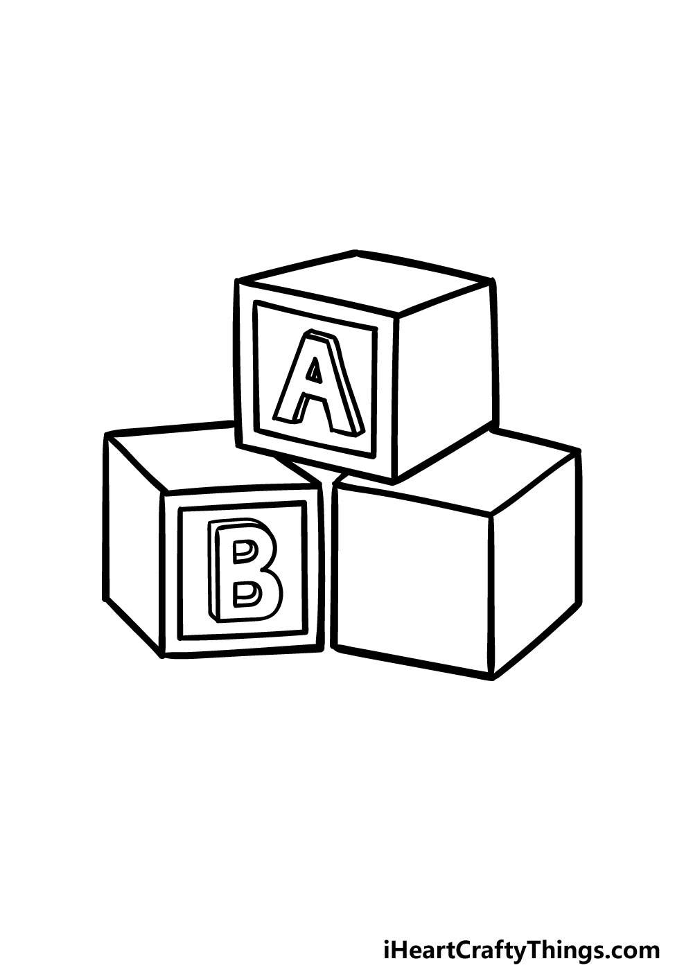 drawing blocked letters step 5