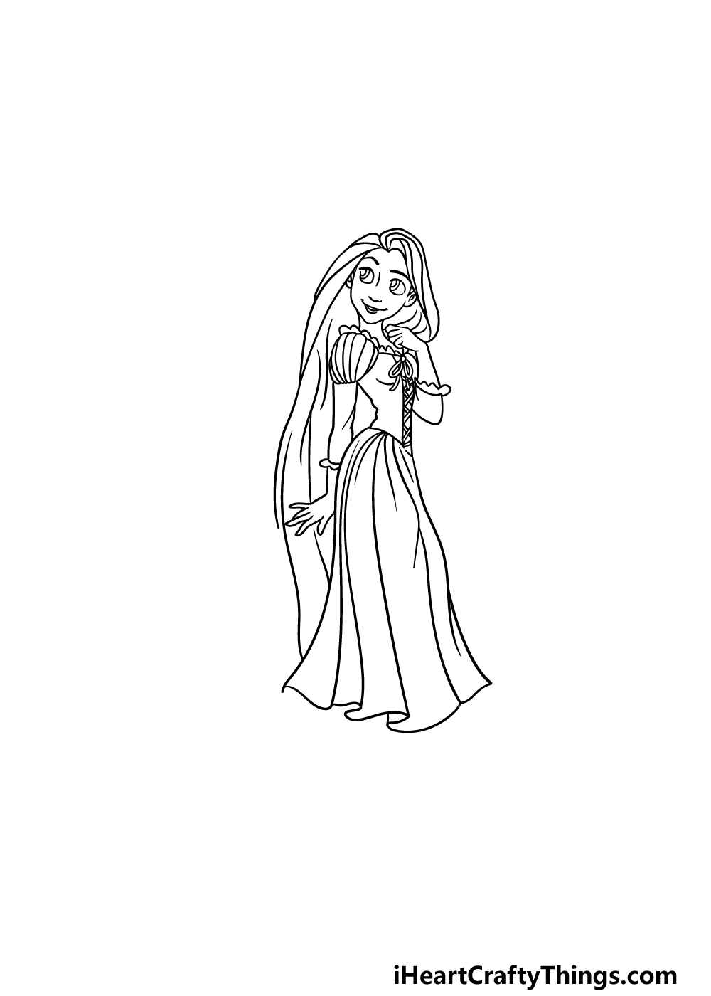 drawing Rapunzel step 5