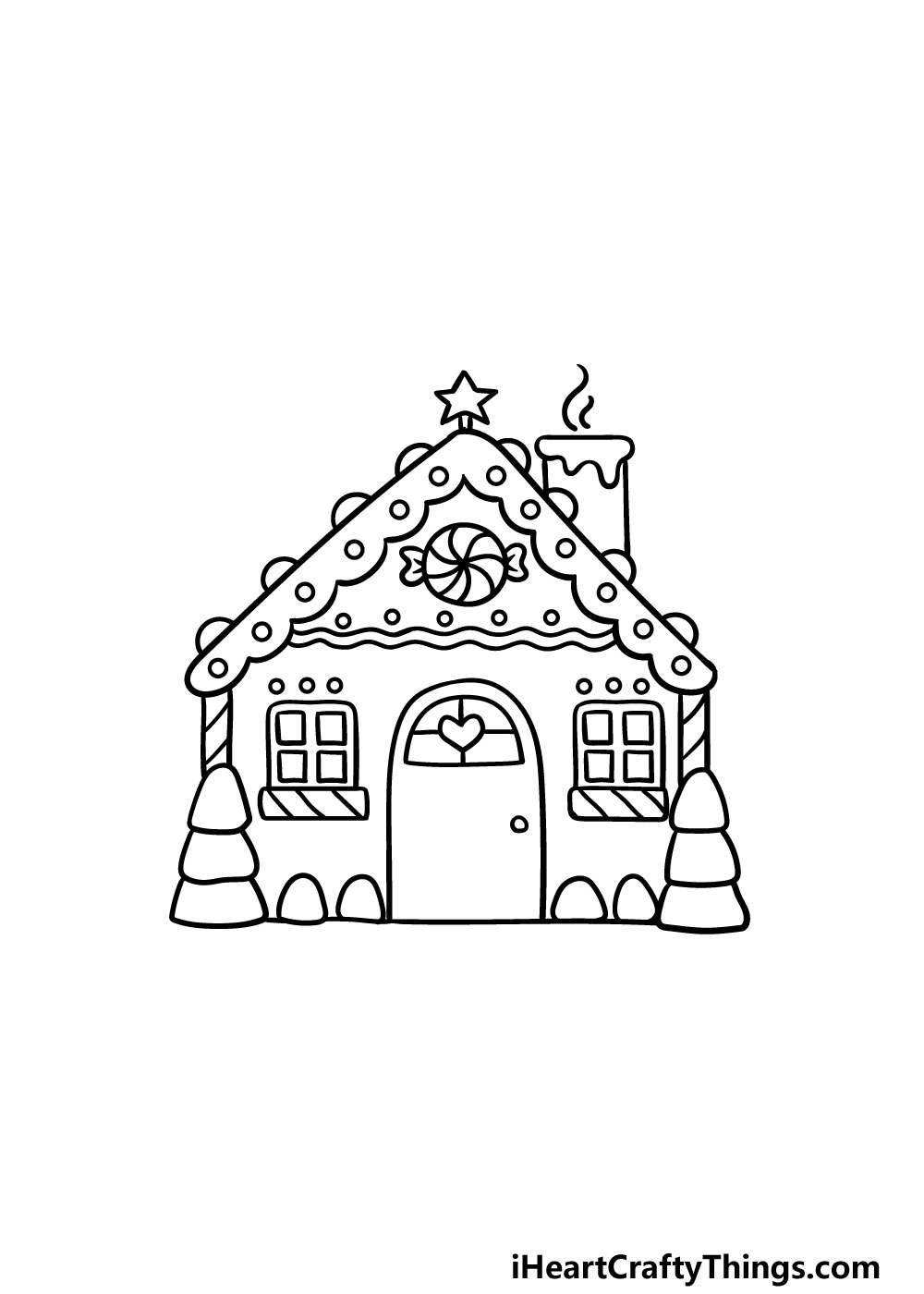 drawing gingerbread house step 5