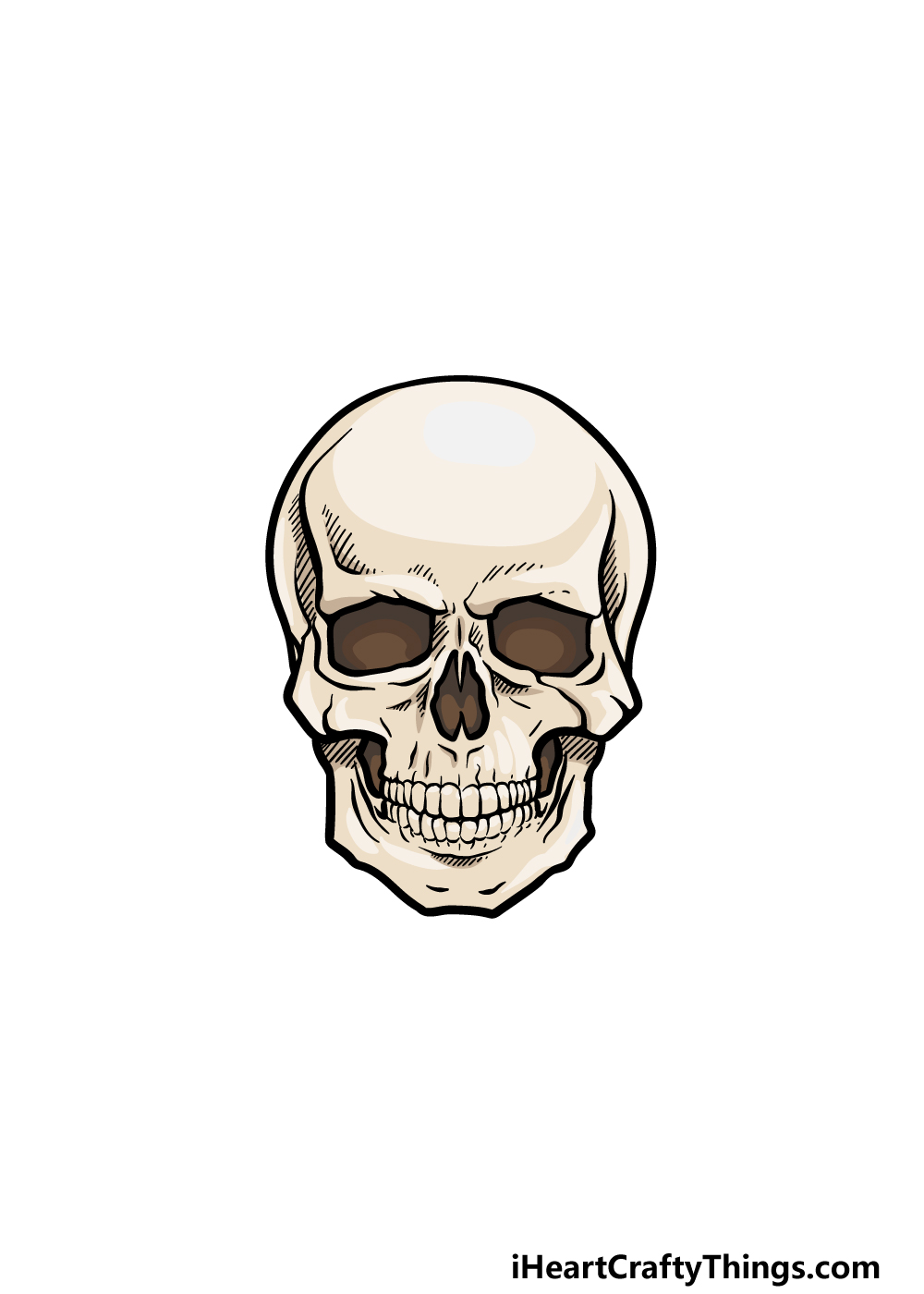 drawing a skeleton head step 6
