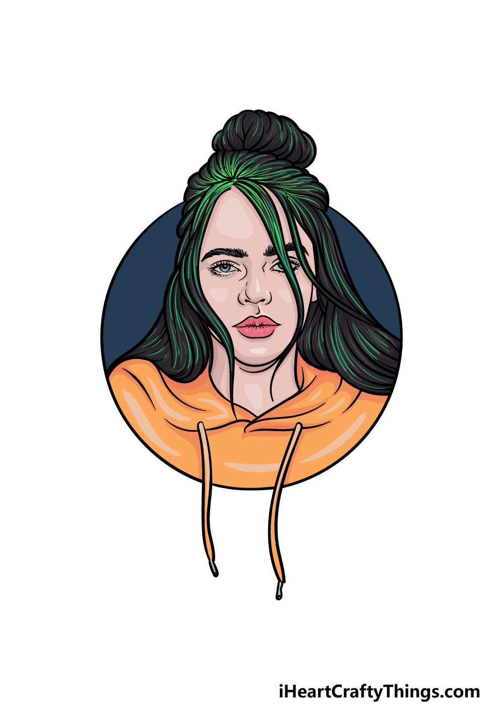 drawing Billie Eilish step 6