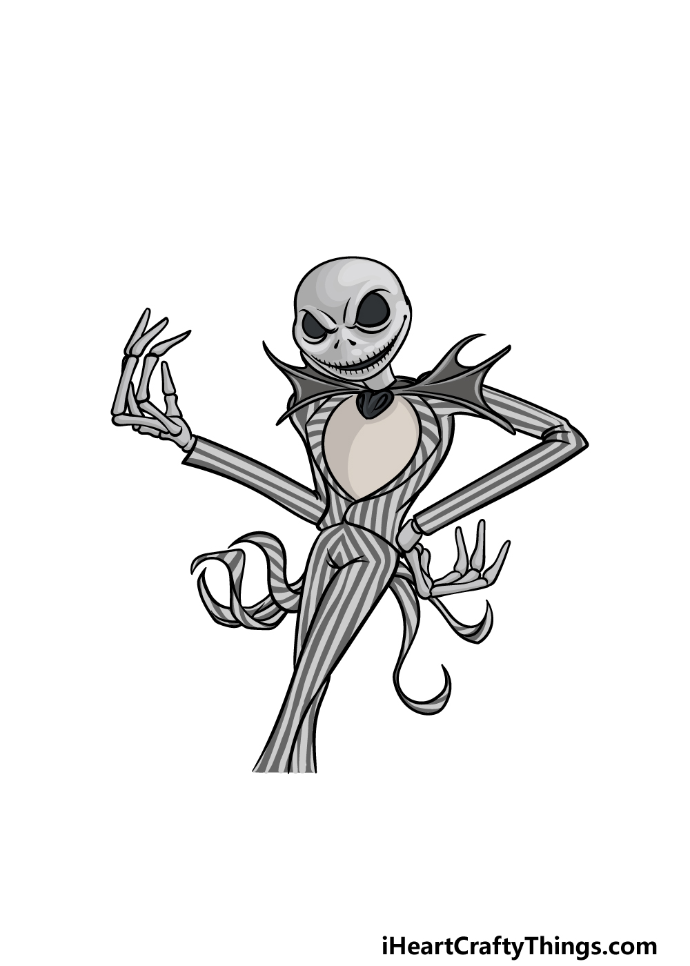 Drawing Jack Skellington step 6