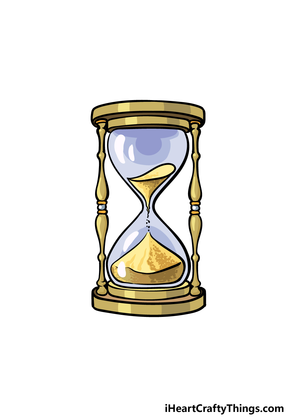 drawing an hourglass step 6