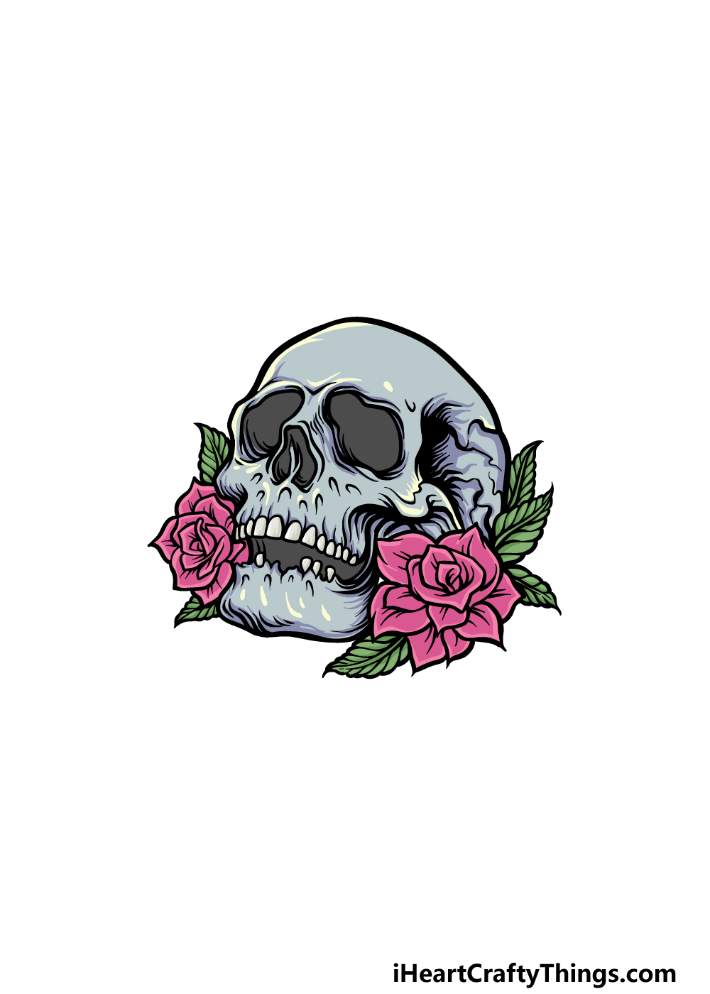 drawing A Rose Skull step 6