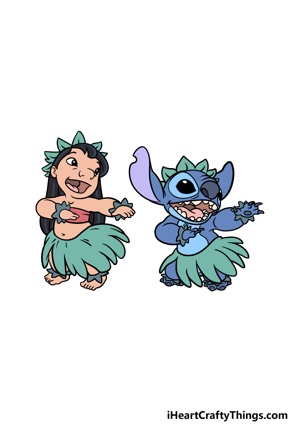 drawing Lilo and Stitch step 6