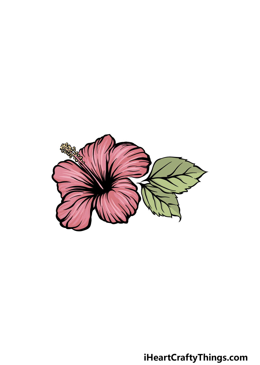 drawing hibiscus step 6
