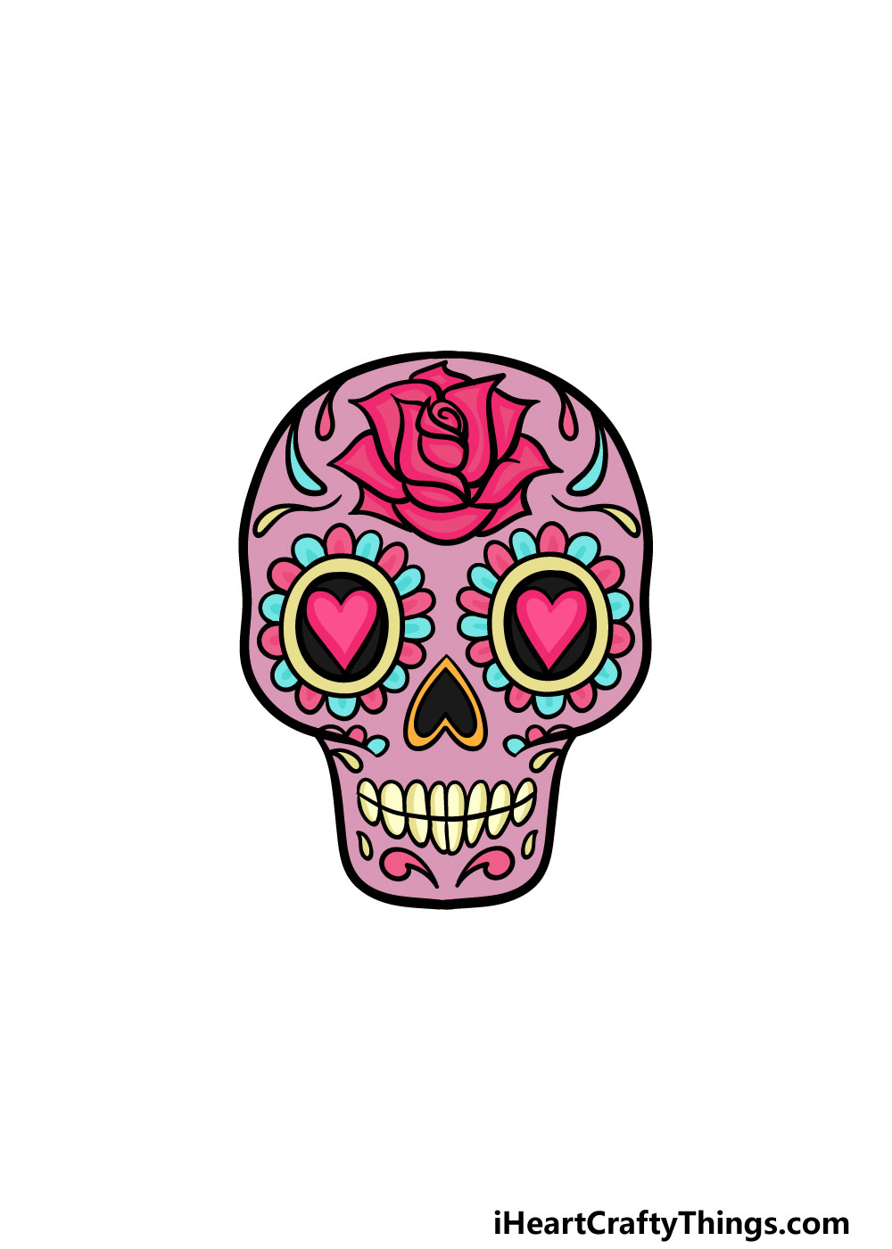 drawing a sugar skull step 6