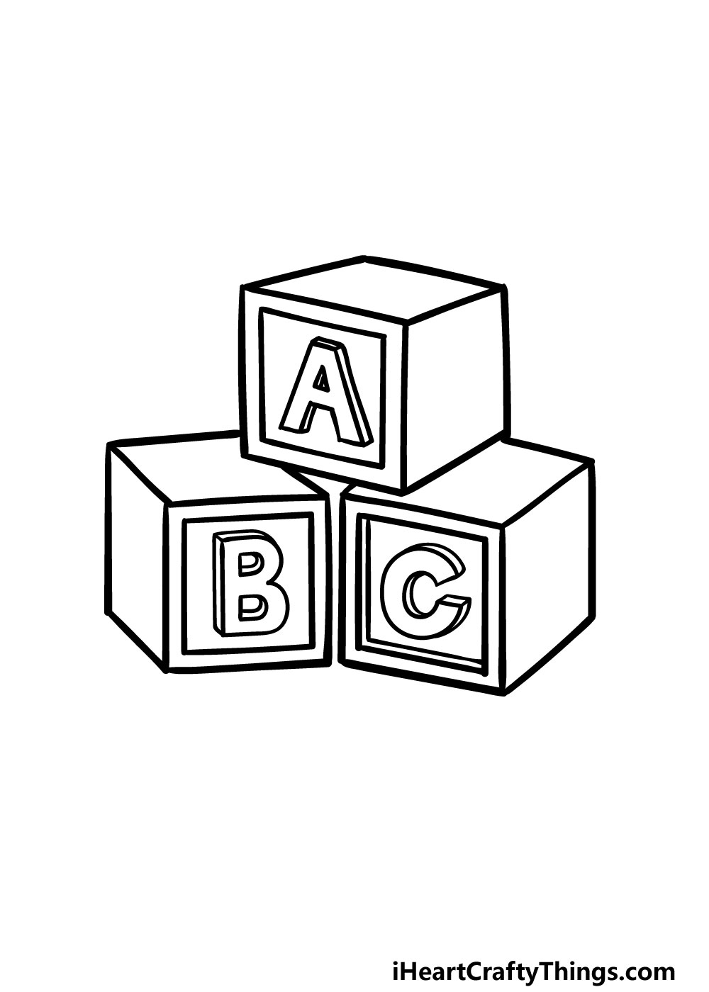 drawing blocked letters step 6