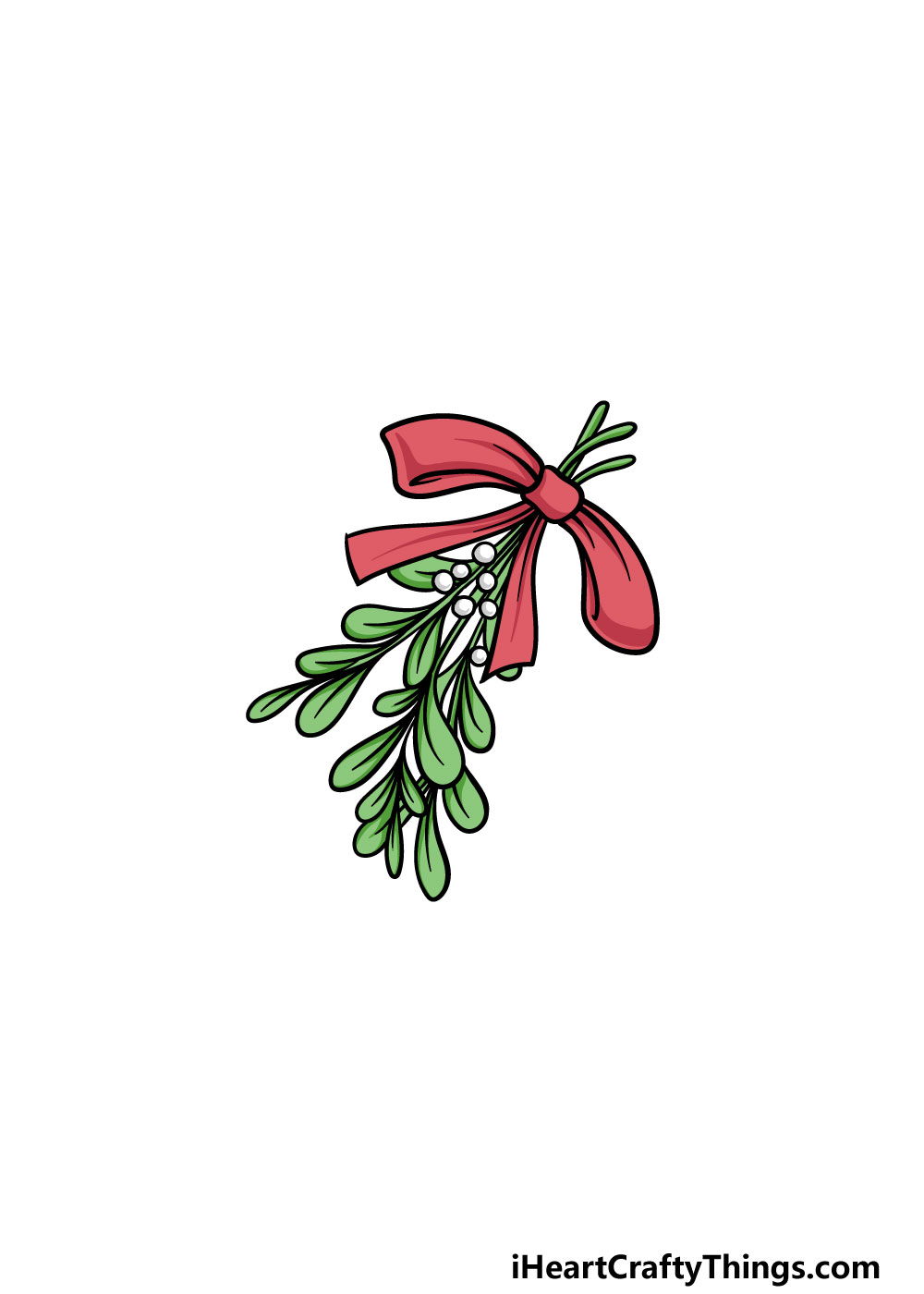drawing a mistletoe step 6