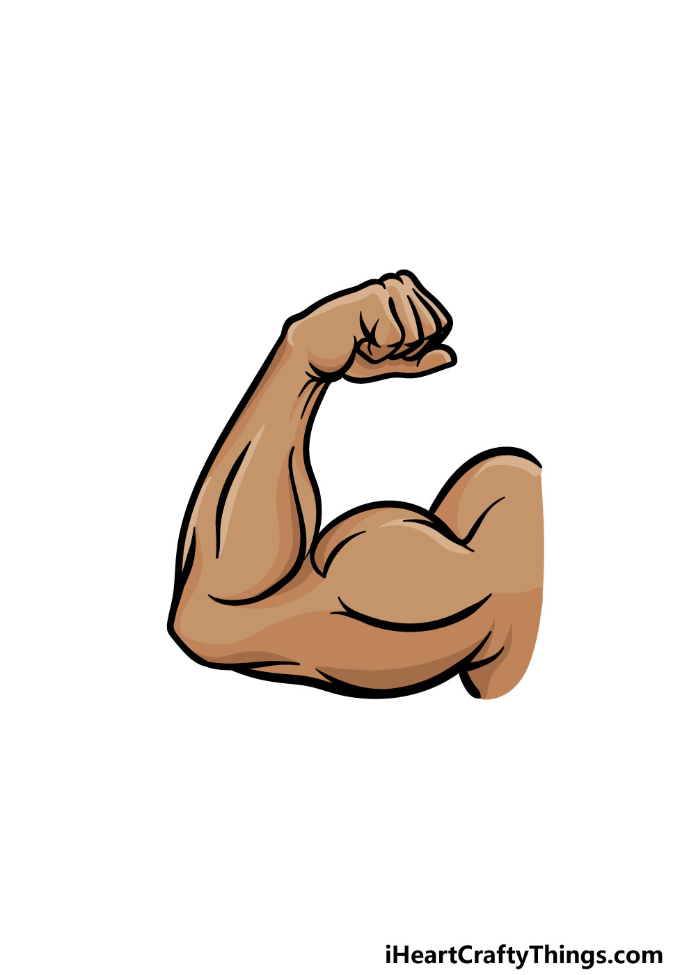 drawing a muscular arm step 6