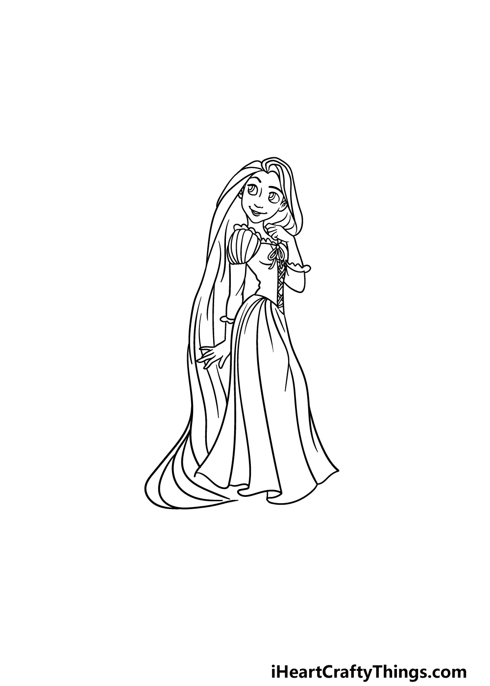 drawing Rapunzel step 6