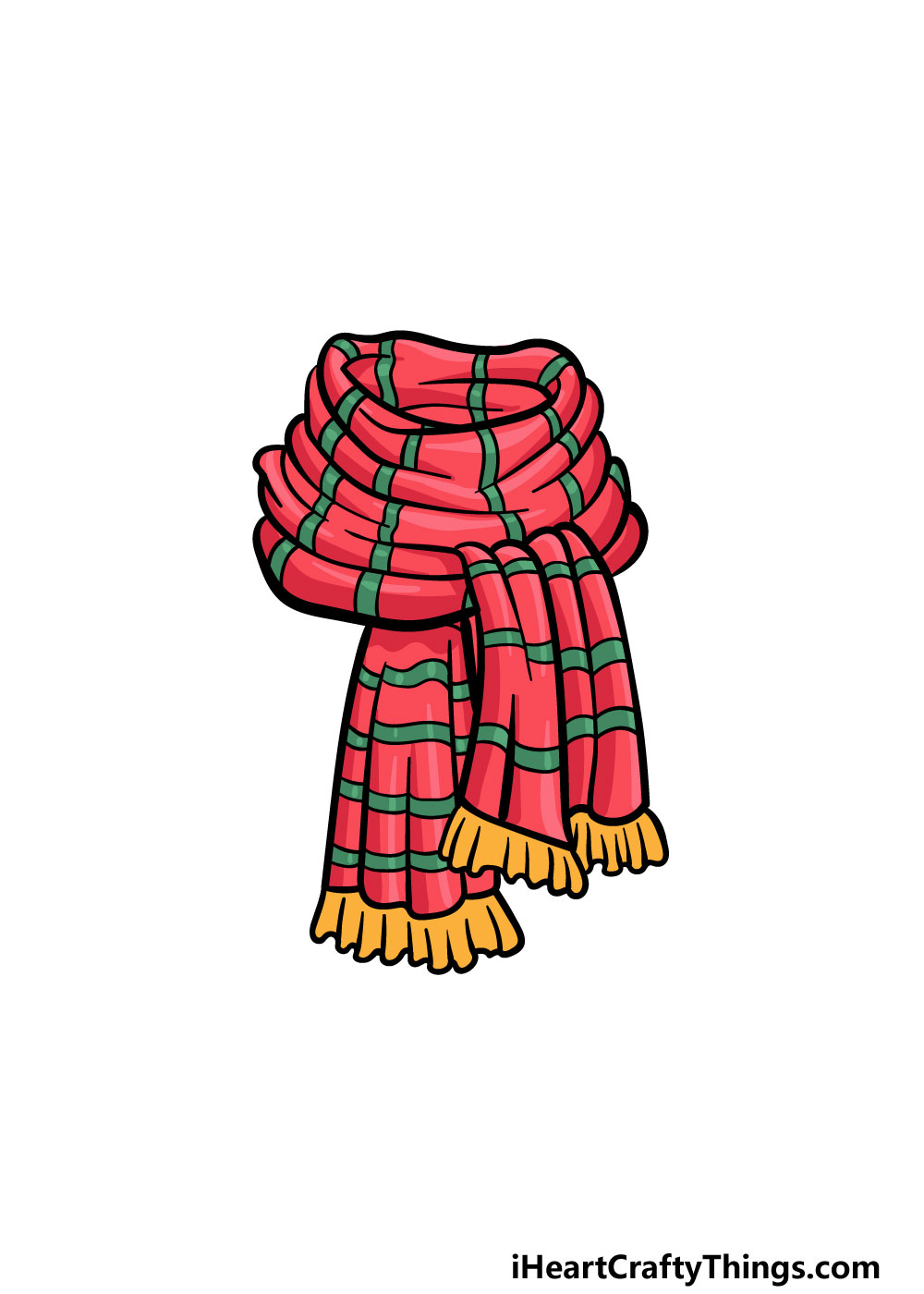 drawing a scarf step 6