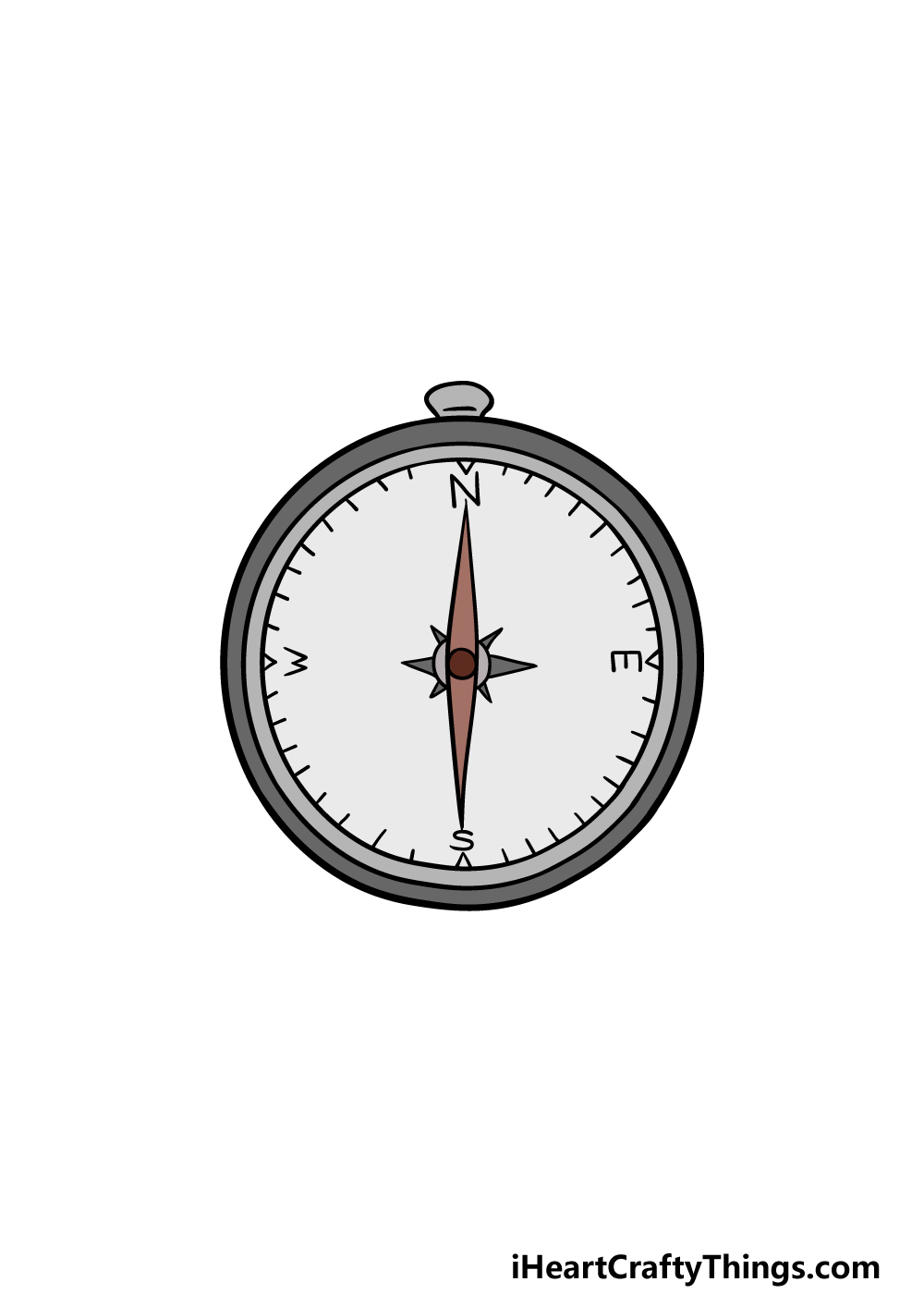 drawing a compass step 6