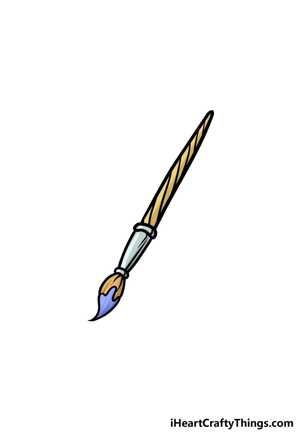 drawing a paintbrush step 6