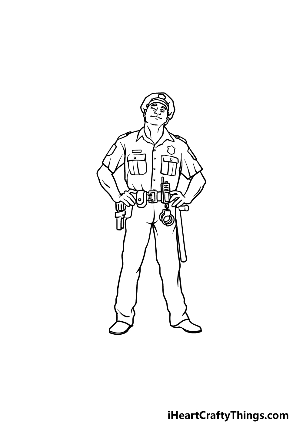 drawing a police officer step 6
