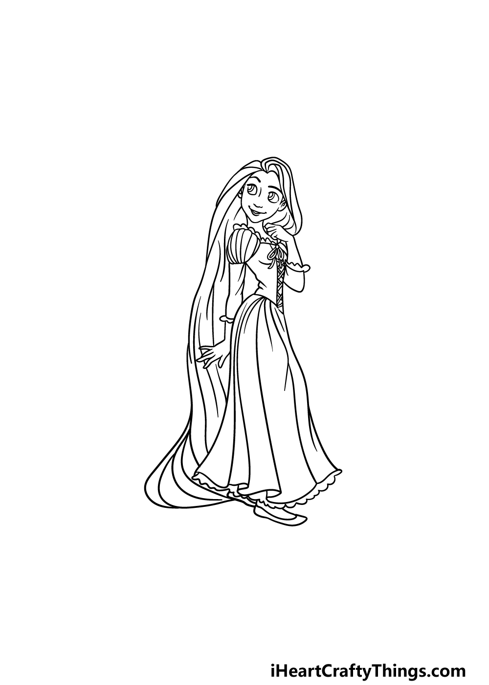 drawing Rapunzel step 7