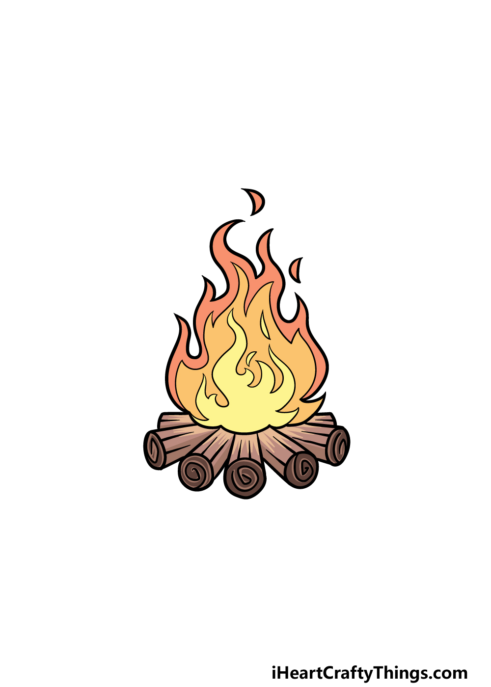 drawing campfire step 7