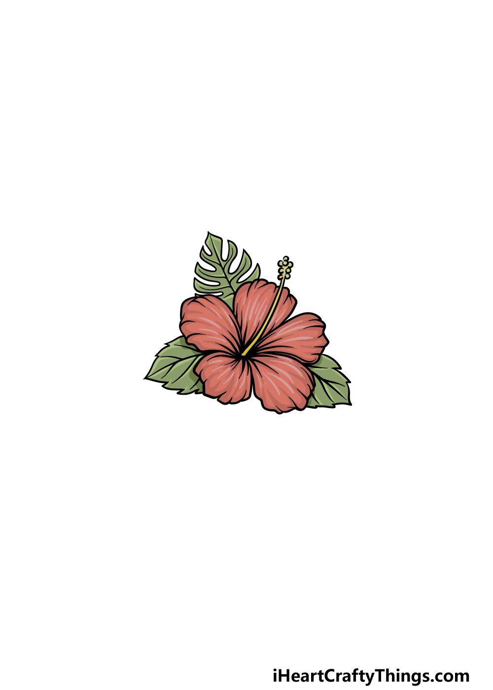 drawing Hawaiian Flower step 7