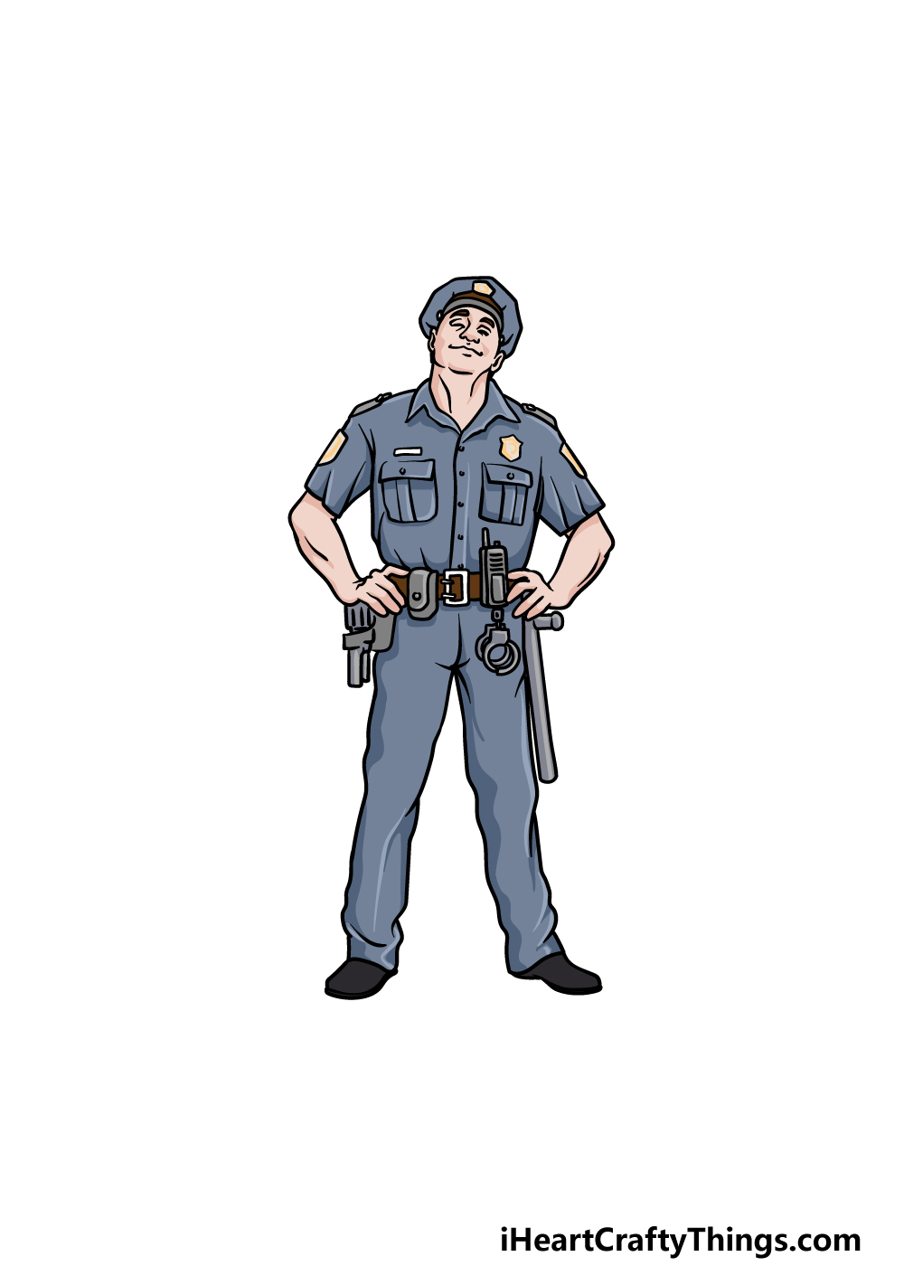 drawing a police officer step 7