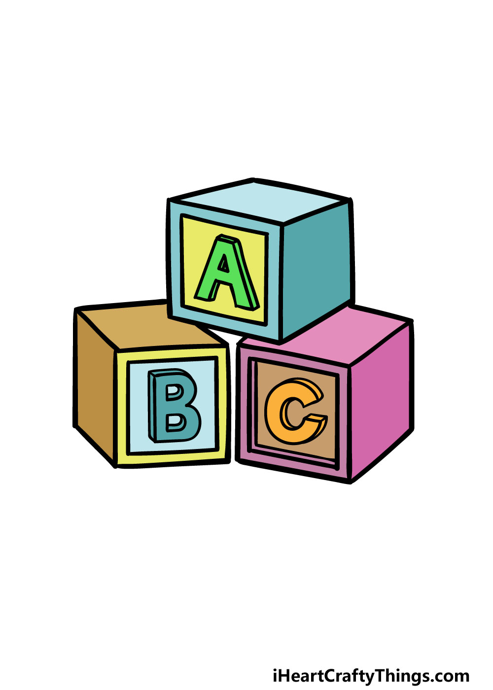 drawing blocked letters step 7