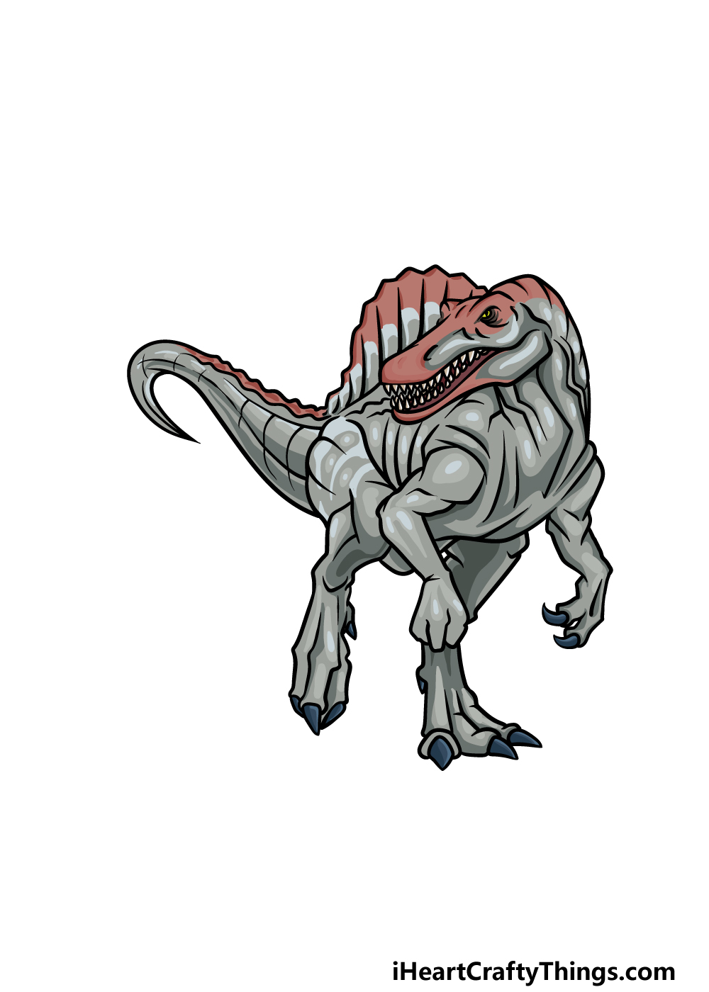 drawing Spinosaurus step 8