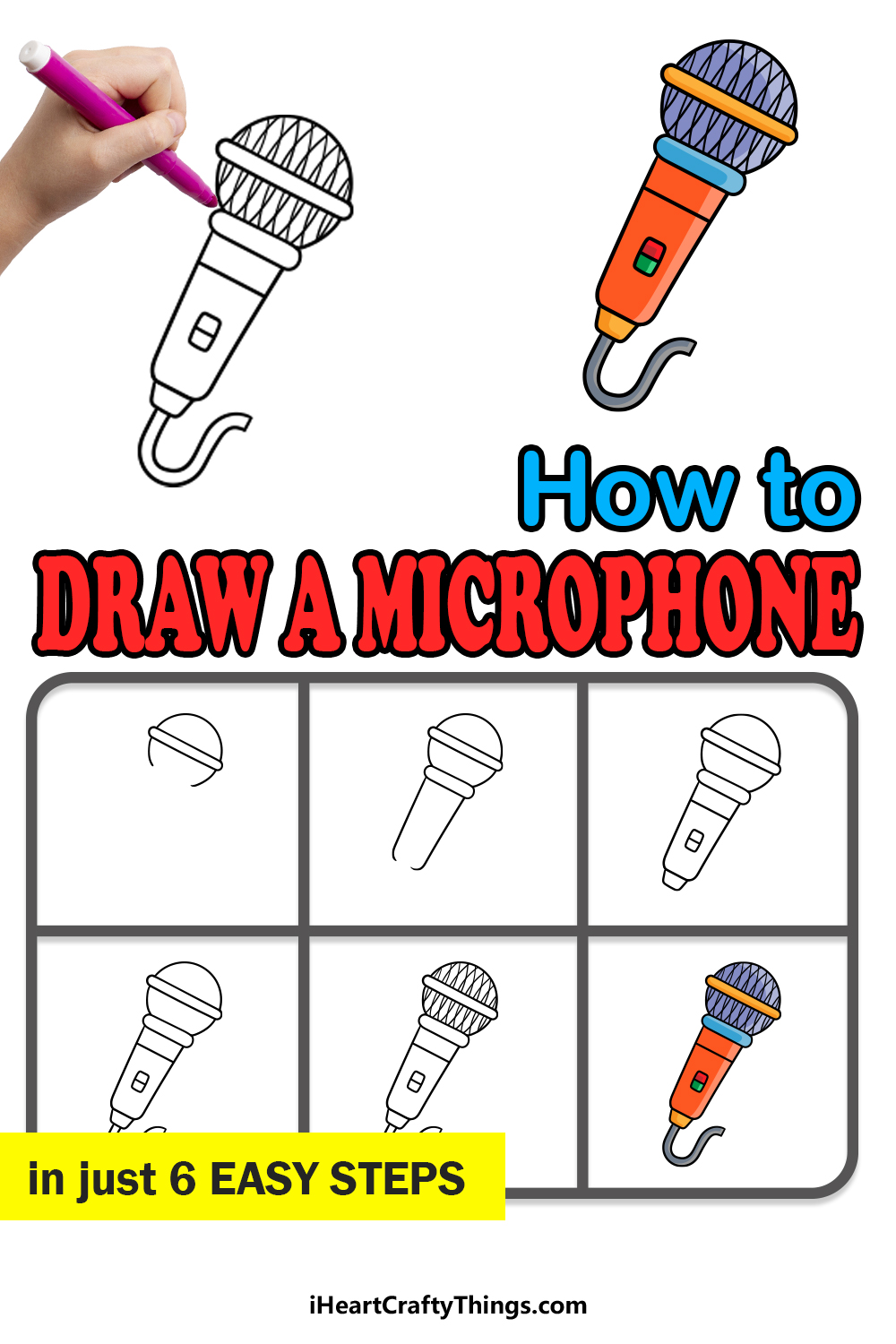 how to draw a microphone in 6 easy steps