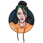 how to draw Billie Eilish image