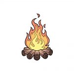 how to draw a campfire image