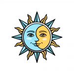 how to draw sun and moon image