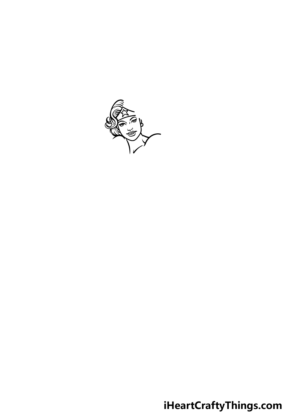 drawing Wonder Woman step 1