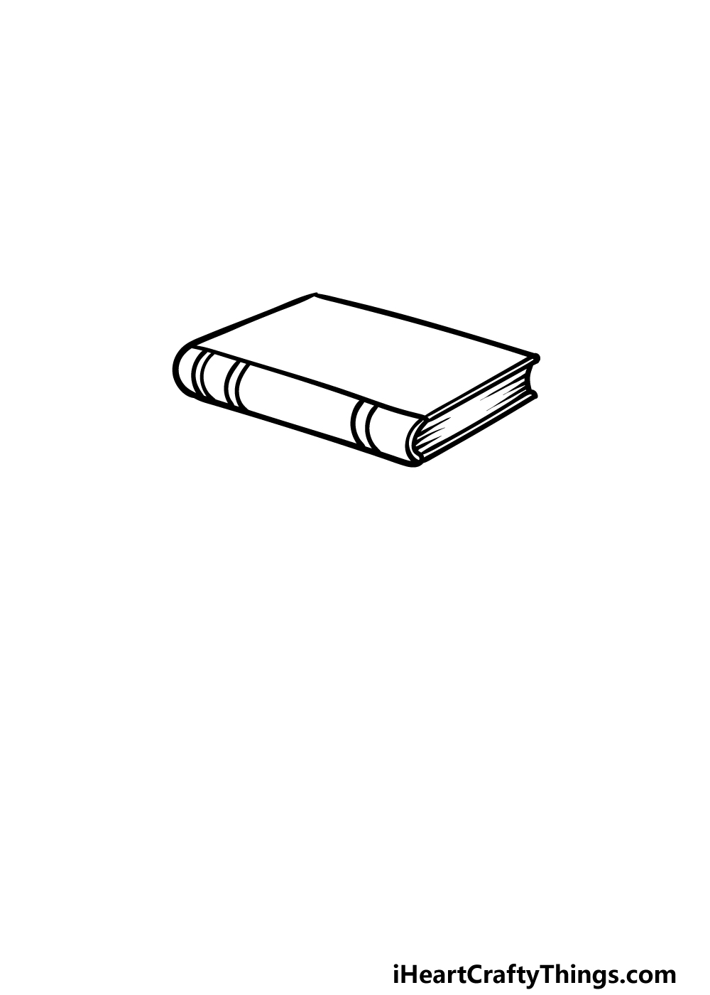 drawing a stack of books step 1